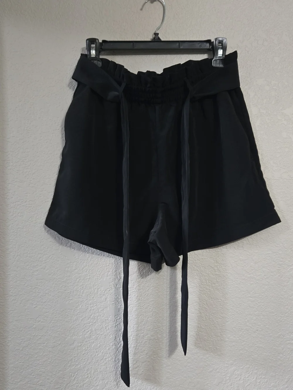Michael Kors Black High-Waist  Tie Shorts